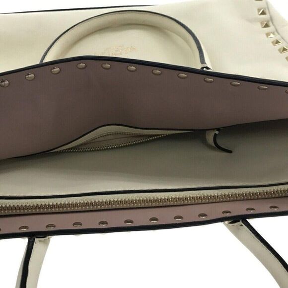 VALENTINOGARAVANI Cream Leather Tote Bag - Picture 10 of 12